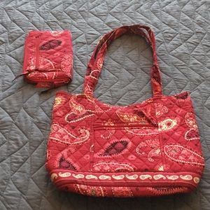 Vera Bradley Purse and Wristlet Combo